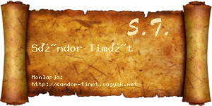 Sándor Timót névjegykártya